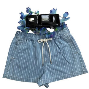 LOFT NWT Light Wash with Stripes Pull On Denim Shorts Women Various